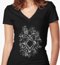 Engel Rune Mandala-Inverted Shirt mit V-Ausschnitt