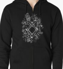 Angelic Rune Mandala- Inverted Zipped Hoodie
