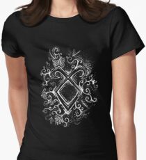Engel Rune Mandala-Inverted Tailliertes T-Shirt für Frauen