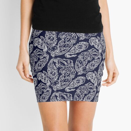 Cosmic Paisley Navy Mini Skirt