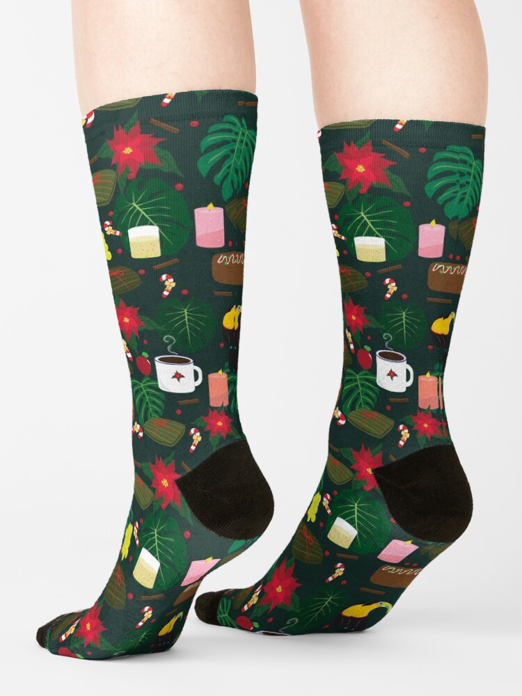 "Costa Rican Christmas Dinner" Socks by liveinpaper Redbubble