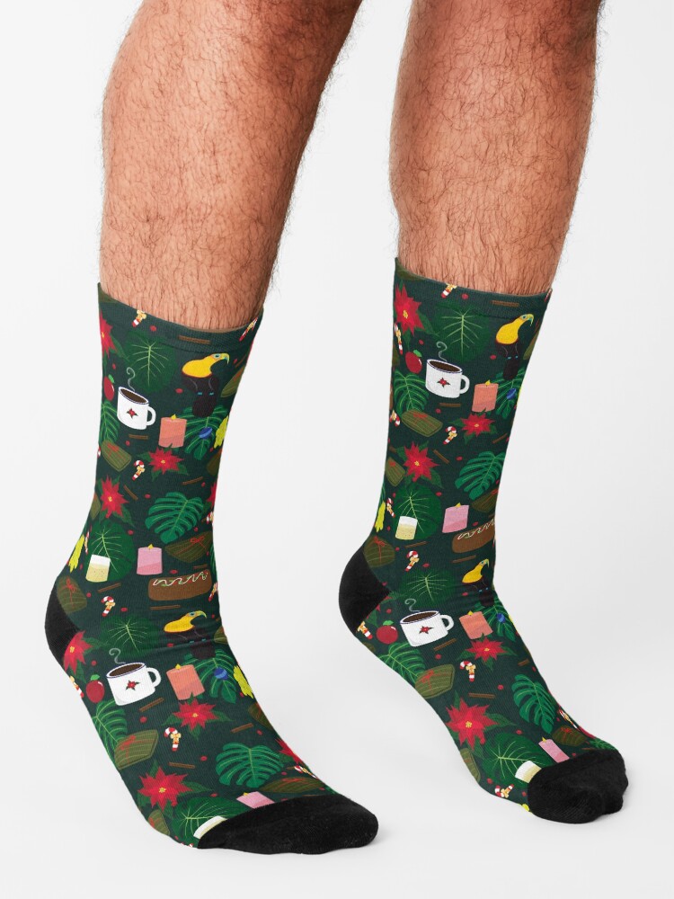 "Costa Rican Christmas Dinner" Socks by liveinpaper Redbubble
