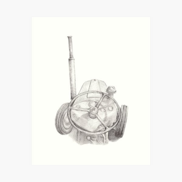 Item preview, Drawing of a Ferguson tractor seen from the seat designed and sold by Eva Hegelund  Frank.