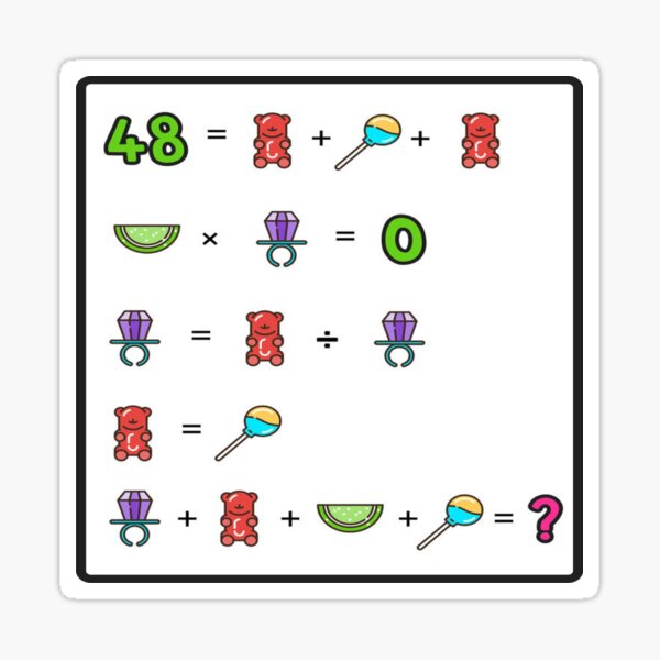 "Candy Math Equations " Sticker by MacCurious Redbubble