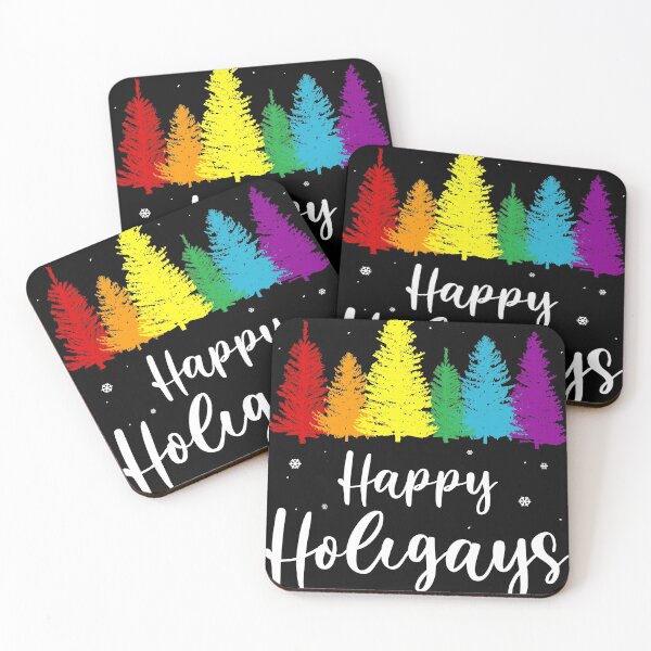 Item preview, LGBT Christmas Tree Rainbow Happy Holigays designed and sold by TheWildStyle.