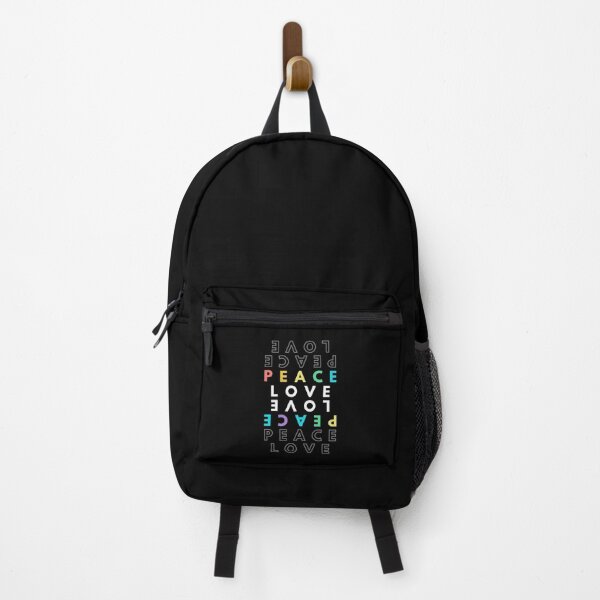 peace love colorful hippie quote Backpack