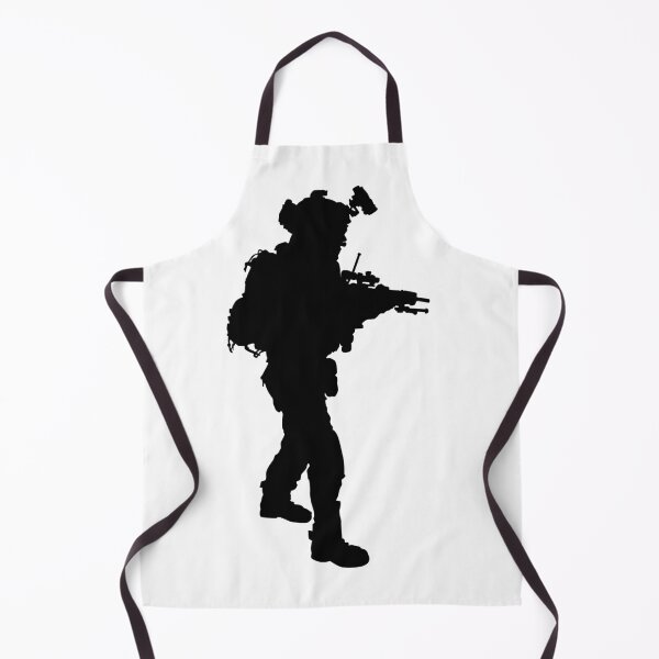 Item preview, Male soldier standing up and in full equipment and armament, fully automatic machine gun in hand such as the special forces, marines army and ksk, GRU, Sajeret. Isolated realistic silhouette designed and sold by Marcin Adrian.