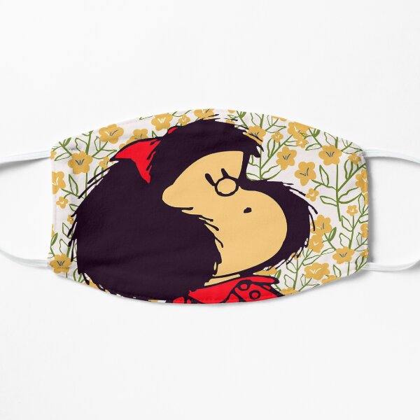 Mafalda and flowers Mascarilla plana
