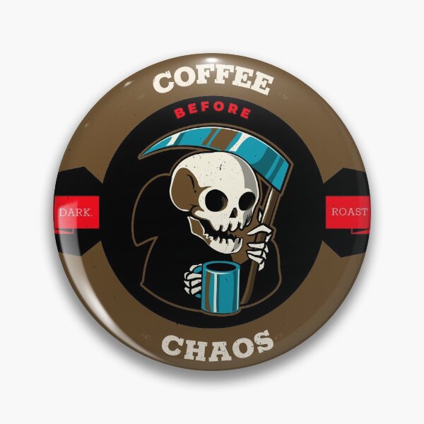 Artikelvorschau, Dunkler Röstkaffee vor dem Chaos – Emblem des reichhaltigen und mutigen Kaffeehauses entworfen und verkauft von Coder-T.
