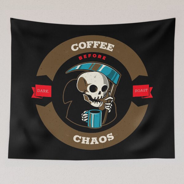 Item preview, Dark Roast Coffee Before Chaos - Rich & Bold Coffee House Emblem designed and sold by Coder-T.