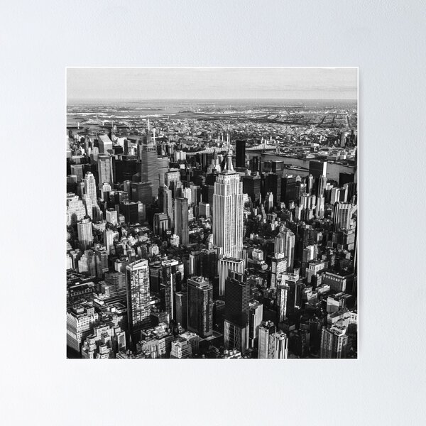 Item preview, Manhattan Skyline in Black and White designed and sold by SofiaStutio.