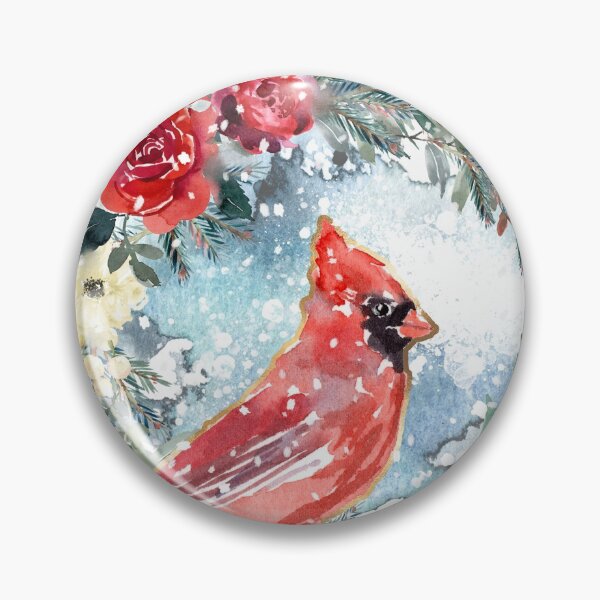 Item preview, Winter cardinal wreath snowy scene designed and sold by Lisa Casineau.