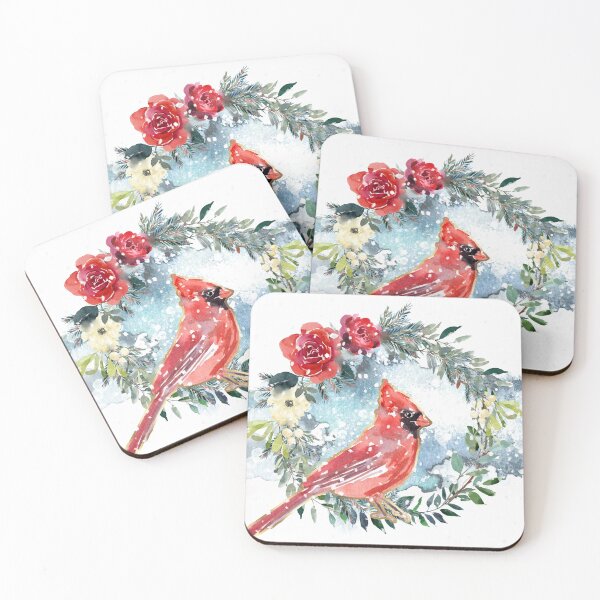 Item preview, Winter cardinal wreath snowy scene designed and sold by Lisa Casineau.