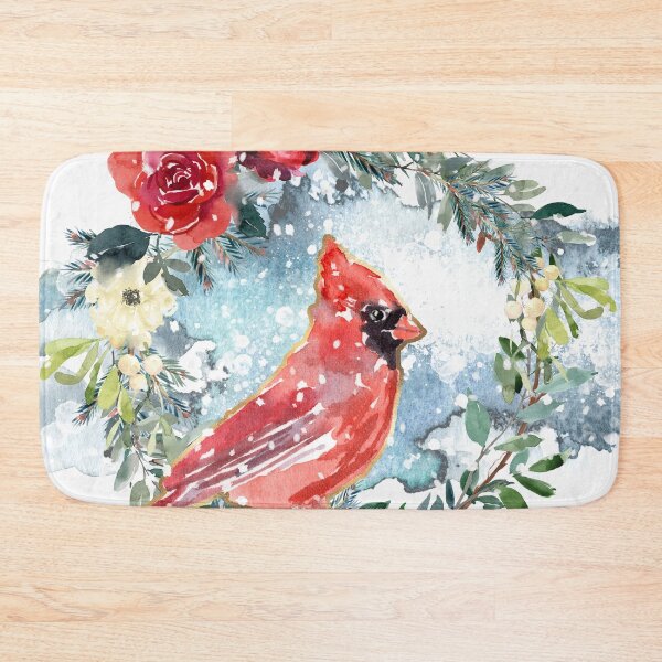 Item preview, Winter cardinal wreath snowy scene designed and sold by Lisa Casineau.