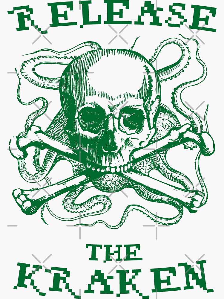 Release The Kraken Skull And Crossbones Jolly Roger Pirate Flag