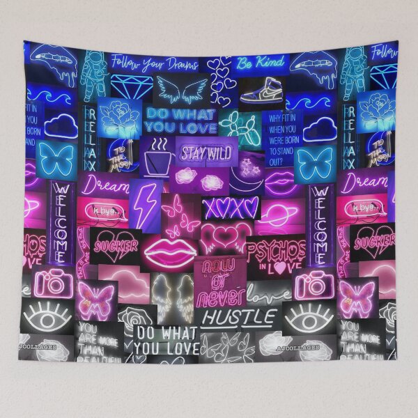 Item preview, Blue to White Neon Sign Collage designed and sold by Ajcollages.