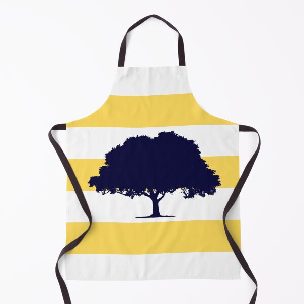 Item preview, Navy Blue Oak Tree On Mustard Yellow Stripes designed and sold by rewstudio.
