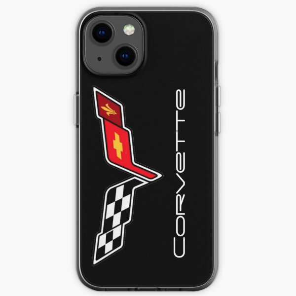 Corvette-Logo schwarzer Hintergrund iPhone Flexible Hülle