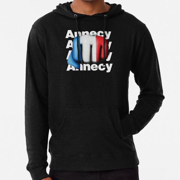 Strong Annecy French Fist France Flag Lightweight Hoodie