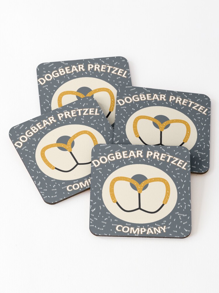 Thumbnail 1 of 5, Coasters (Set of 4), Dogbear Pretzel Company Swag designed and sold by Dogfacedchicken.