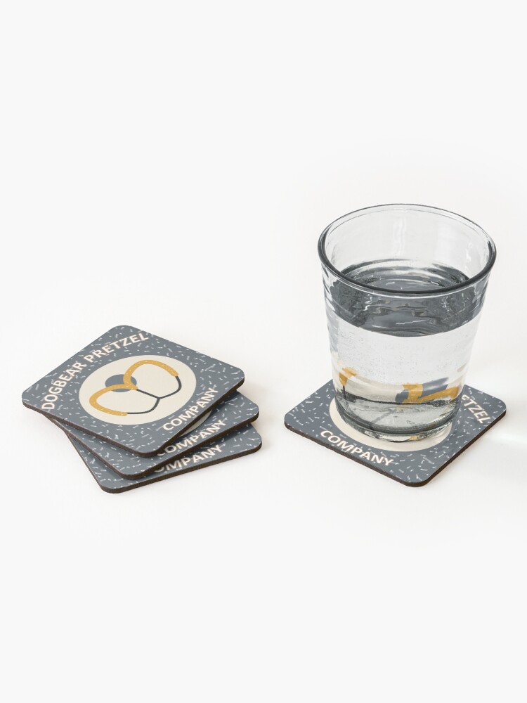 Thumbnail 2 of 5, Coasters (Set of 4), Dogbear Pretzel Company Swag designed and sold by Dogfacedchicken.