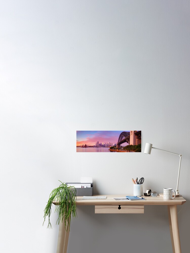 Thumbnail 1 of 3, Poster, Sydney Harbour Bridge Dawn, New South Wales, Australia designed and sold by Michael Boniwell.