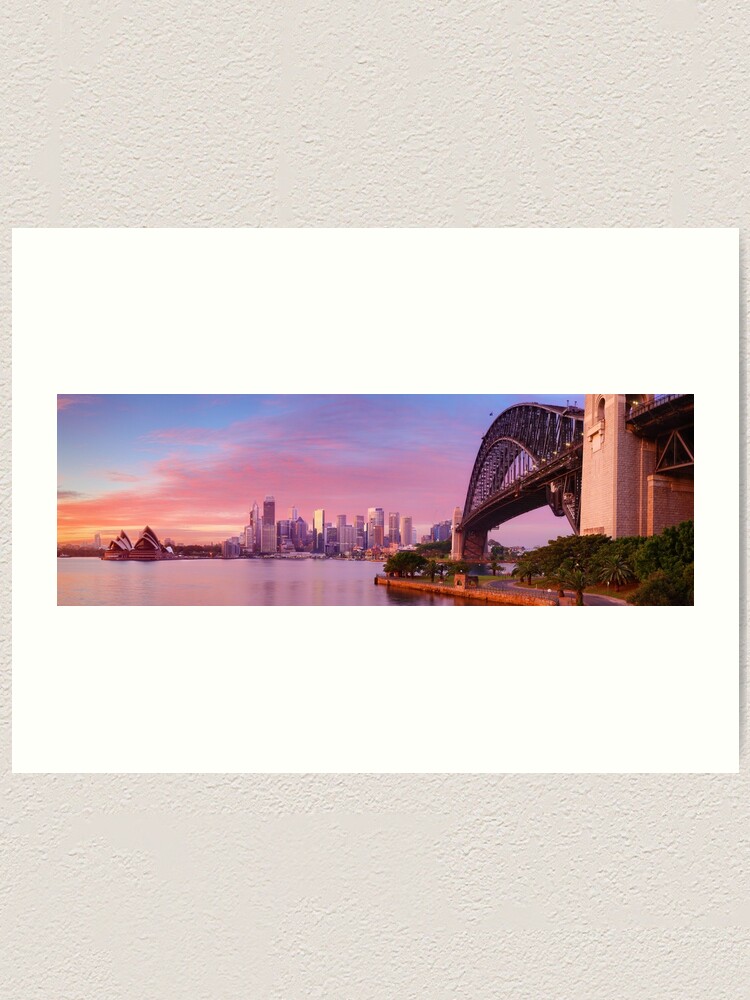 Thumbnail 2 of 3, Art Print, Sydney Harbour Bridge Dawn, New South Wales, Australia designed and sold by Michael Boniwell.