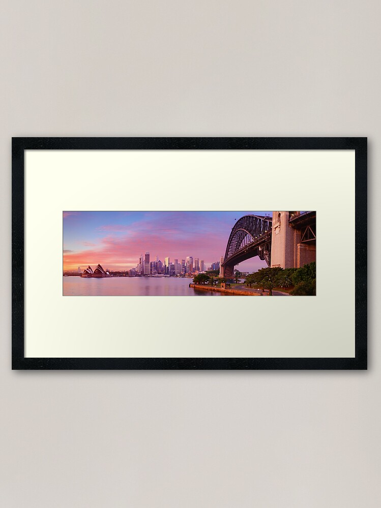Thumbnail 2 of 7, Framed Art Print, Sydney Harbour Bridge Dawn, New South Wales, Australia designed and sold by Michael Boniwell.