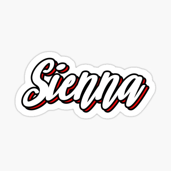 "Sienna first name hand lettering design" Sticker for Sale by sulies