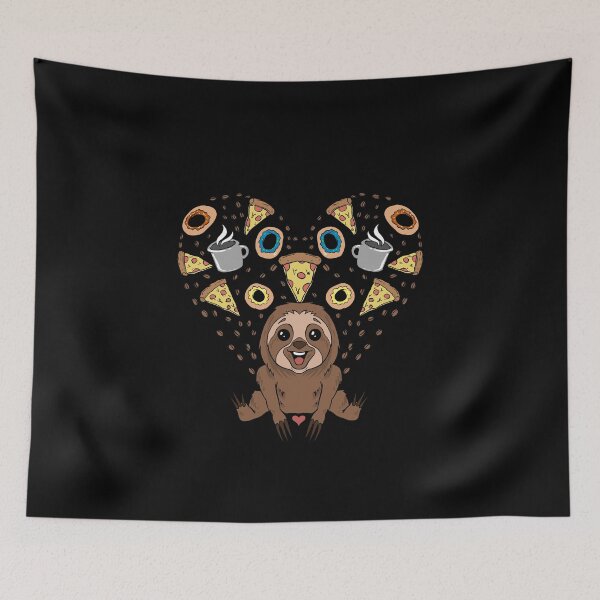 Item preview, Sweet Sloth T-Shirt With Coffee,Pizza And Donuts Gift designed and sold by Manisma Road.