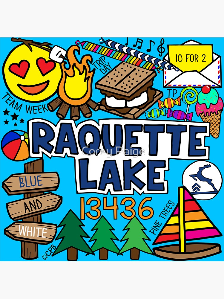"Raquette Lake" Sticker for Sale by Corey Paige Designs Redbubble