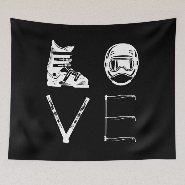 Item preview, SKI Love - winter sports love with helmet & skis designed and sold by maddinstgt.