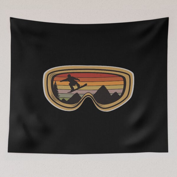 Item preview, Retro vintage snowboard ski goggles with snowboarder designed and sold by maddinstgt.