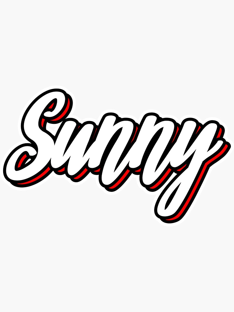 sunny-first-name-hand-lettering-design-sticker-for-sale-by-sulies