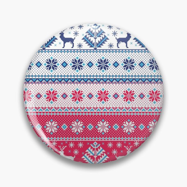 Item preview, Christmas jacquard pattern red and white with snowflakes and reindeer designed and sold by mashmosh.