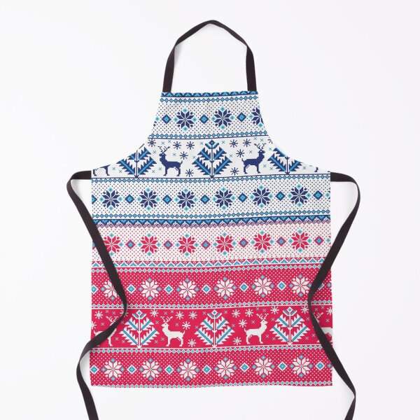 Item preview, Christmas jacquard pattern red and white with snowflakes and reindeer designed and sold by mashmosh.