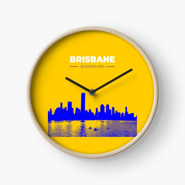 Item preview, Skyline, cityscape poster of Brisbane (yellow) designed and sold by CMYKStudio.