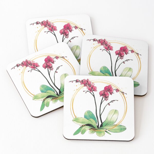 Item preview, Orchid surrounded by golden hoops designed and sold by VictorineArt.