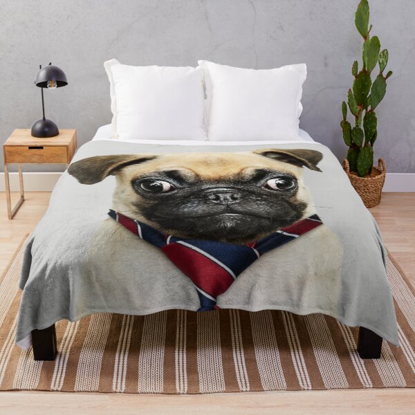 Item preview, Cute Pug Red & Blue Tie designed and sold by Borislav Shekerdzhiyski.