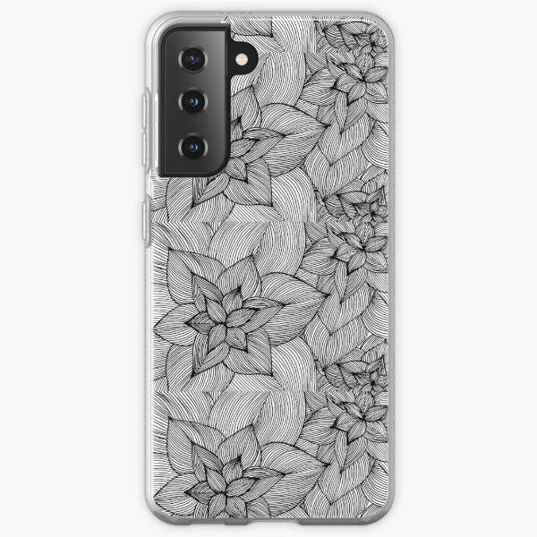 Floral Line Work Samsung Galaxy Soft Case