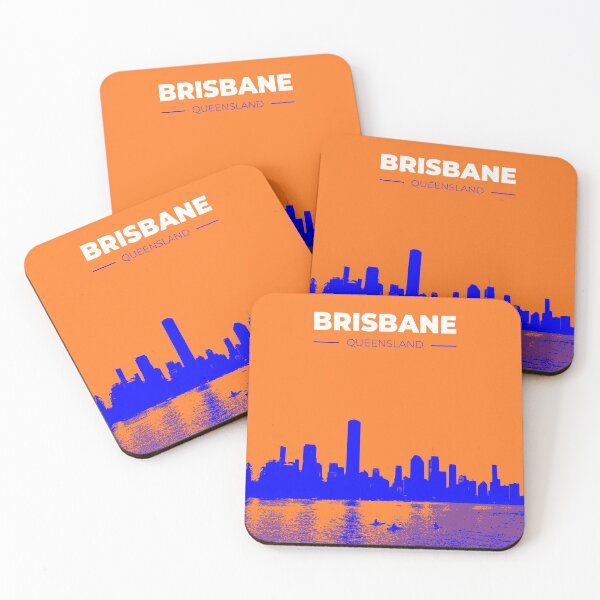 Item preview, Skyline, cityscape poster of Brisbane (orange) designed and sold by CMYKStudio.