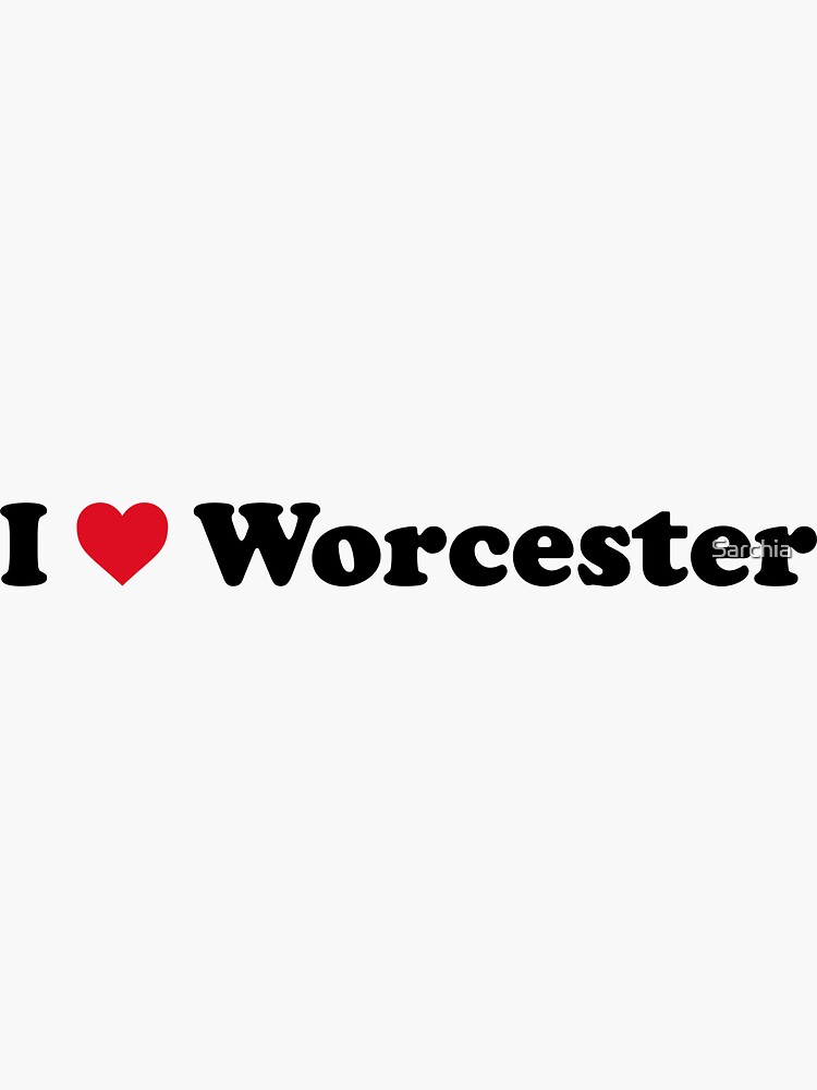 Thumbnail 3 of 3, Sticker, I Love Worcester designed and sold by Sarchia.