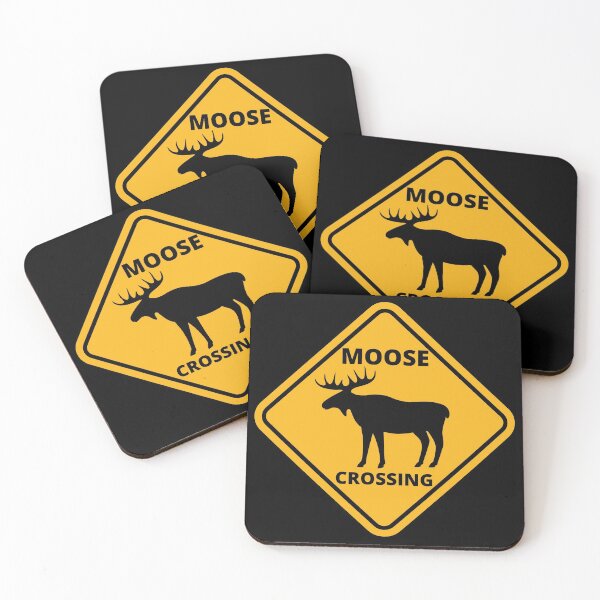 Item preview, Moose crossing Caution, WANDERLUST, hiking and trekking gift designed and sold by AmazingEcraft.