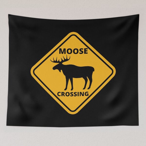 Item preview, Moose crossing Caution, WANDERLUST, hiking and trekking gift designed and sold by AmazingEcraft.