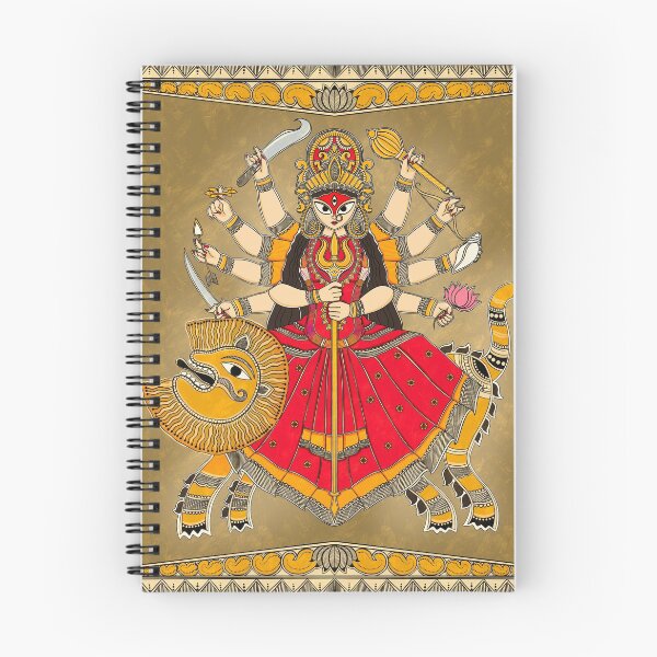 Item preview, Goddess Durga.. painted in traditional Madhubani folk art style designed and sold by Prita-D.