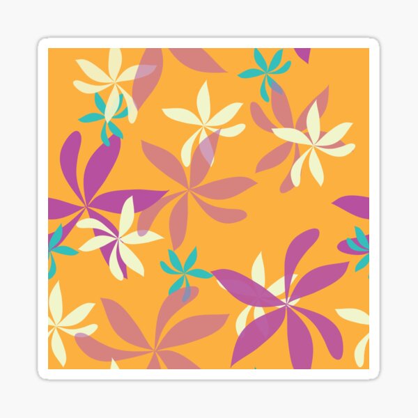 Pinwheel flowers on Orange Sticker