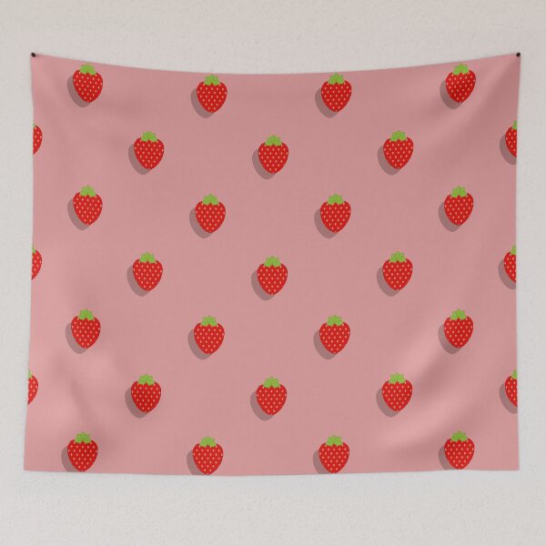 Item preview, Strawberry pattern on a red background designed and sold by acidmit.