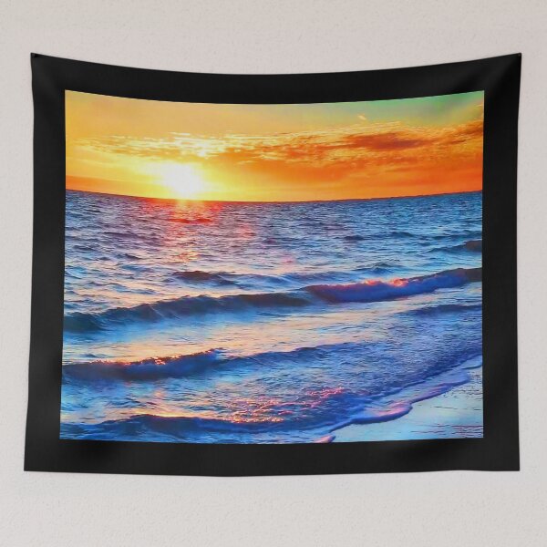 Item preview, Ocean Blue Waves Sunset designed and sold by Schmohawk72.