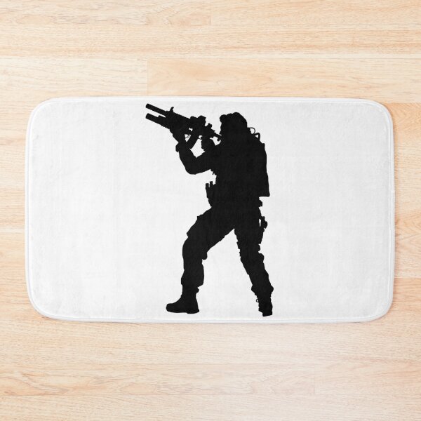 Item preview, Male soldier standing up and in full equipment and armament, fully automatic machine gun in hand such as the special forces, marines army and ksk, GRU, Sajeret. Isolated realistic silhouette designed and sold by Marcin Adrian.