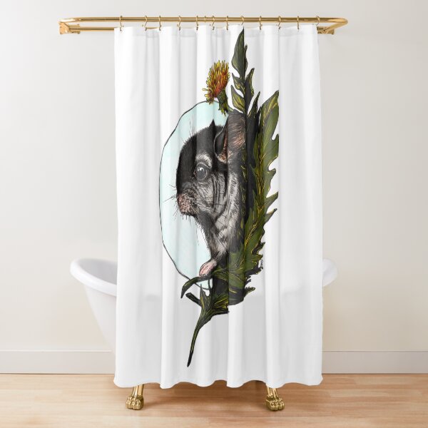 Chinchilla with dandelion Shower Curtain